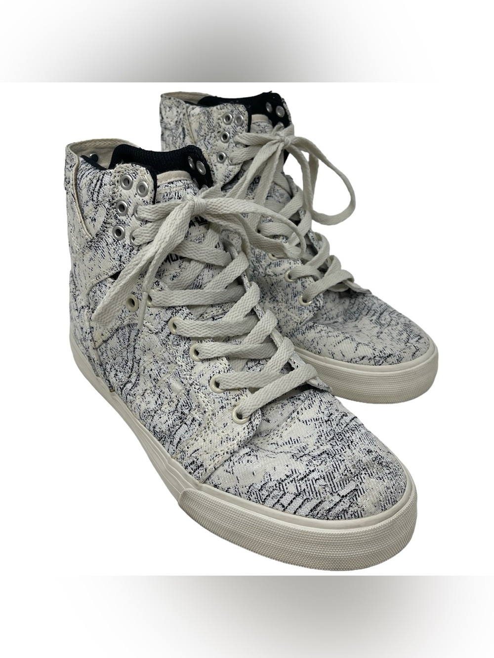 Supra Skytop Muska 001 Skateboard Sneakers Women’s Size 9 Cream Blue Black